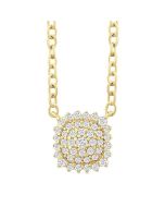 Cushion Shape Petite Cluster Diamond Fashion Pendant