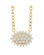 Vesper Velour Oval Shape East-West Petite Cluster Diamond Fashion Pendant