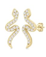 PhoValPho 14K White Gold Diamond Fashion Earrings