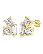 Scatter Petite Baguette Diamond Fashion Earrings