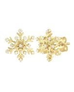 Snow Flake Petite Diamond Fashion Earrings