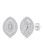 Marquise Shape Petite Halo Diamond Fashion Earrings