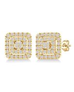 XeSolAe XeVioDor 14K White Gold Diamond Halo Earrings