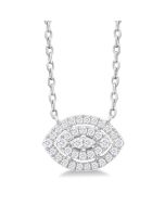 Marquise Shape Petite Halo Diamond Fashion Pendant