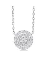 Aster Seraph Round Shape Petite Halo Diamond Fashion Pendant