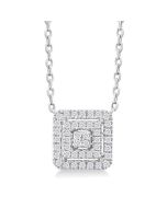 Whisper Meadow Princess Shape Petite Halo Diamond Fashion Pendant