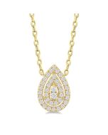 Pear Shape Petite Halo Diamond Fashion Pendant