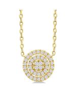 Raven Violet Round Shape Petite Halo Diamond Fashion Pendant