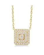 River Lilith Princess Shape Petite Halo Diamond Fashion Pendant