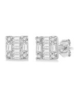 LuxZenNo AeIs VelIonEl 14K White Gold Diamond Fashion Earrings
