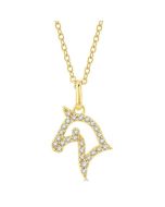 Equindra Diamond Horse Pendant in 10K Yellow Gold