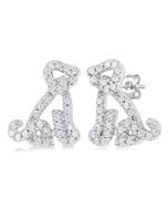 OraVelCel 14K White Gold Diamond Fashion Earrings