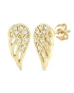 Angel Wings Petite Diamond Fashion Earrings