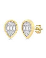 VelLuxPho ArPhoIs 14K White Gold Diamond Bezel Earrings