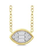 Marquise Shape East-West Bezel Set Petite Fusion Diamond Fashion Pendant