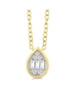 Tivoli Bellona Pear Shape Bezel Set Petite Fusion Diamond Fashion Pendant