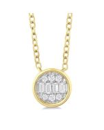 Round Shape Bezel Set Petite Fusion Diamond Fashion Pendant