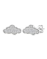 XeElDor 14K White Gold Diamond Fashion Earrings