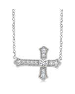 Lysandra Helios Sideway Cross Petite Diamond Fashion Pendant