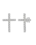 VioAr 14K White Gold Diamond Fashion Earrings