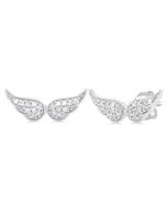 Angel Wings Petite Diamond Fashion Earrings