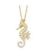 Cyra Ballet Seahorse Petite Diamond Fashion Pendant