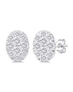 ZenCaVal 14K White Gold Diamond Fashion Earrings
