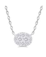Minerva Nimbus Oval Shape East-West Shine Bright Petite Diamond Fashion Pendant