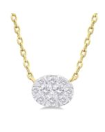 Victoire Cinder Oval Shape East-West Shine Bright Petite Diamond Fashion Pendant