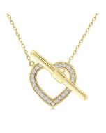 Heart Toggle Petite Diamond Fashion Necklace