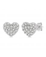 Heart Shape Petite Diamond Fashion Earrings