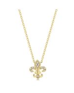 Sonata Yvette Fleur De Lis Petite Diamond Fashion Pendant