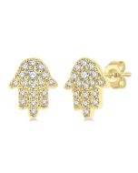 Hamsa Petite Diamond Fashion Earrings
