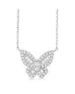 Quiana Thalia Butterfly Petite Baguette Diamond Fashion Pendant