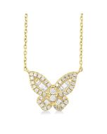 Jasper Sable Butterfly Petite Baguette Diamond Fashion Pendant