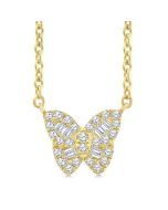 Vellum Juno Butterfly Petite Baguette Diamond Fashion Pendant