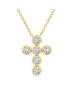 Aria Orchid Cross Bezel Set Petite Diamond Fashion Pendant