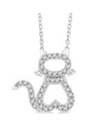 Bellona Deneuve Cat Petite Diamond Fashion Pendant
