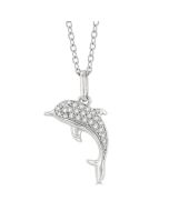 Aster Velour Dolphin Petite Diamond Fashion Pendant