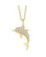 Beryl Minerva Dolphin Petite Diamond Fashion Pendant