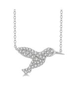 Eclipse Ultramarine Hummingbird Petite Diamond Fashion Pendant