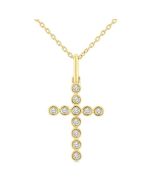 Velour Kestrel Cross Bezel Set Petite Diamond Fashion Pendant