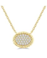 Pave-Set Oval Shape Rope Diamond Fashion Pendant
