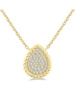 Pave-Set Pear Shape Rope Diamond Fashion Pendant