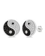 Yin Yang Petite Diamond Fashion Earrings