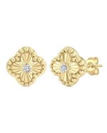 ZenIonAr DorDorDor LoArLo 14K White Gold Diamond Fashion Earrings