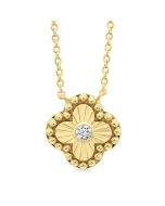 Artemis Zofia Clover Fluted Petite Diamond Fashion Pendant