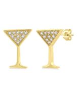 Martini Glass Petite Diamond Fashion Earrings