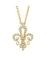 Noblesse Freya Fleur De Lis Petite Diamond Fashion Pendant