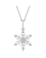 Meadow Frost Snow Flake Petite Diamond Fashion Pendant